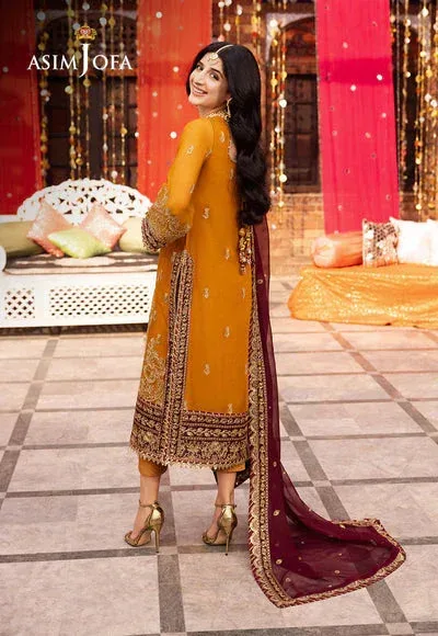 Asim Jofa Chamak Damak Festive 24 Mustard Chiffon – view 4 – Poshaq