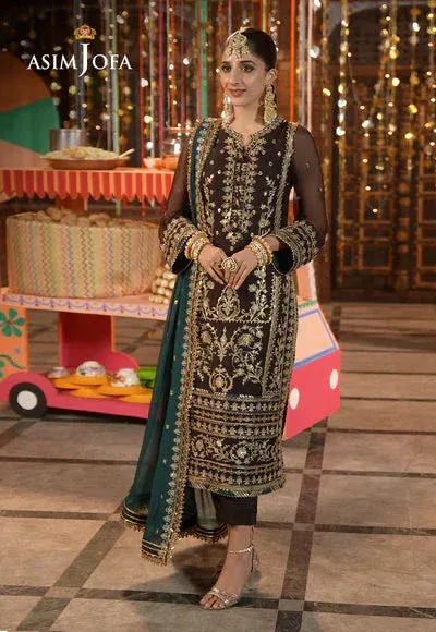 Asim Jofa Chamak Damak Festive 24 Green Chiffon – view 1 – Poshaq