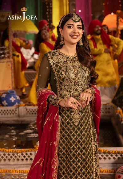 Asim Jofa Chamak Damak Festive 24 Green Chiffon – view 3 – Poshaq