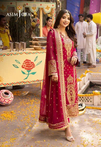 Asim Jofa Chamak Damak Festive 24 Pink Chiffon – view 1 – Poshaq