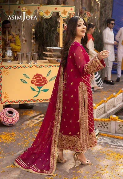 Asim Jofa Chamak Damak Festive 24 Pink Chiffon – view 2 – Poshaq