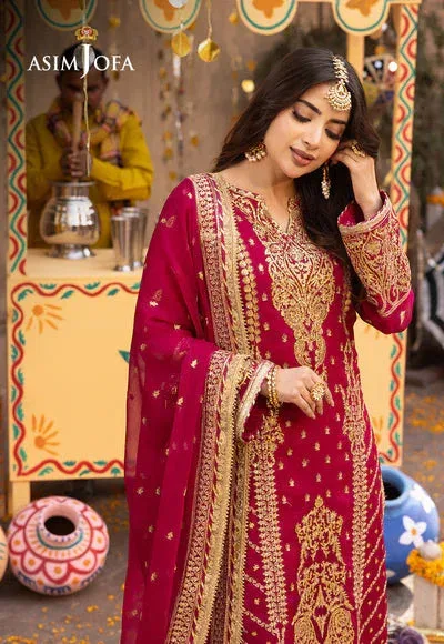 Asim Jofa Chamak Damak Festive 24 Pink Chiffon – view 4 – Poshaq
