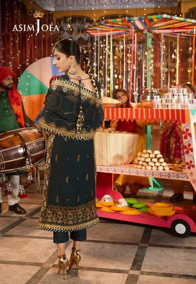 Asim Jofa Chamak Damak Festive 24 Green Chiffon – view 2 – Poshaq