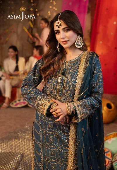 Asim Jofa Chamak Damak Festive 24 Blue Chiffon – view 3 – Poshaq