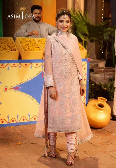 Asim Jofa Chamak Damak Festive 24 Pink Chiffon – view 1 – Poshaq