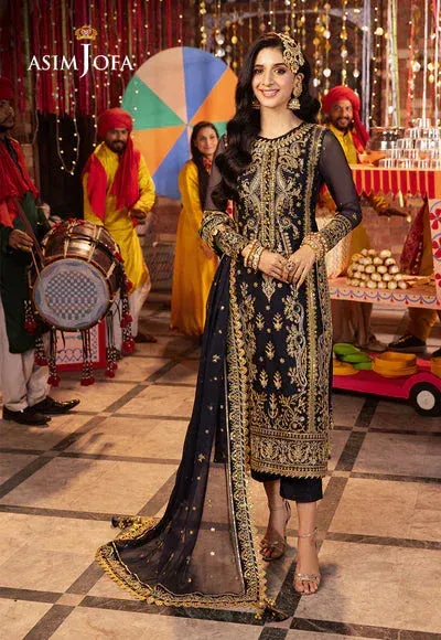 Asim Jofa Chamak Damak Festive 24 Blue Chiffon – view 1 – Poshaq