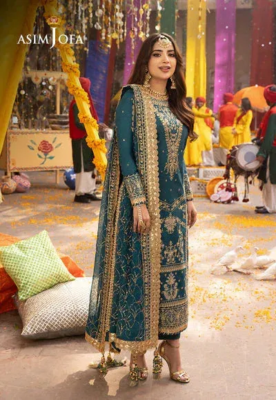 Asim Jofa Chamak Damak Festive 24 Blue Chiffon – view 1 – Poshaq