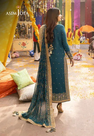 Asim Jofa Chamak Damak Festive 24 Blue Chiffon – view 2 – Poshaq