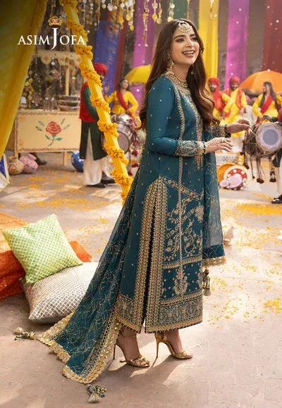 Asim Jofa Chamak Damak Festive 24 Blue Chiffon – view 4 – Poshaq