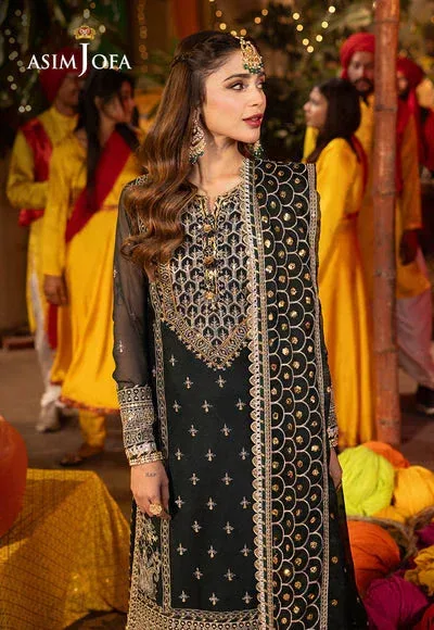 Asim Jofa Chamak Damak Festive 24 Green Chiffon – view 3 – Poshaq