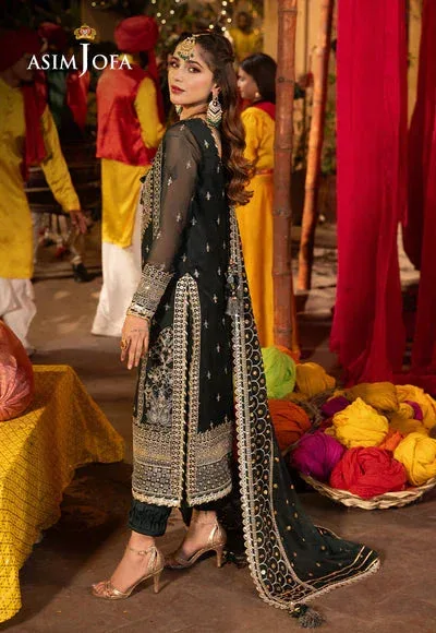 Asim Jofa Chamak Damak Festive 24 Green Chiffon – view 4 – Poshaq