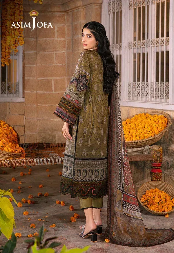 Asim Jofa Aira Summer Prints Green Organza – view 2 – Poshaq