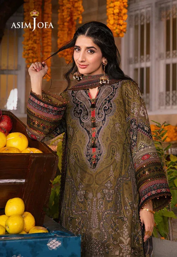 Asim Jofa Aira Summer Prints Green Organza – view 3 – Poshaq