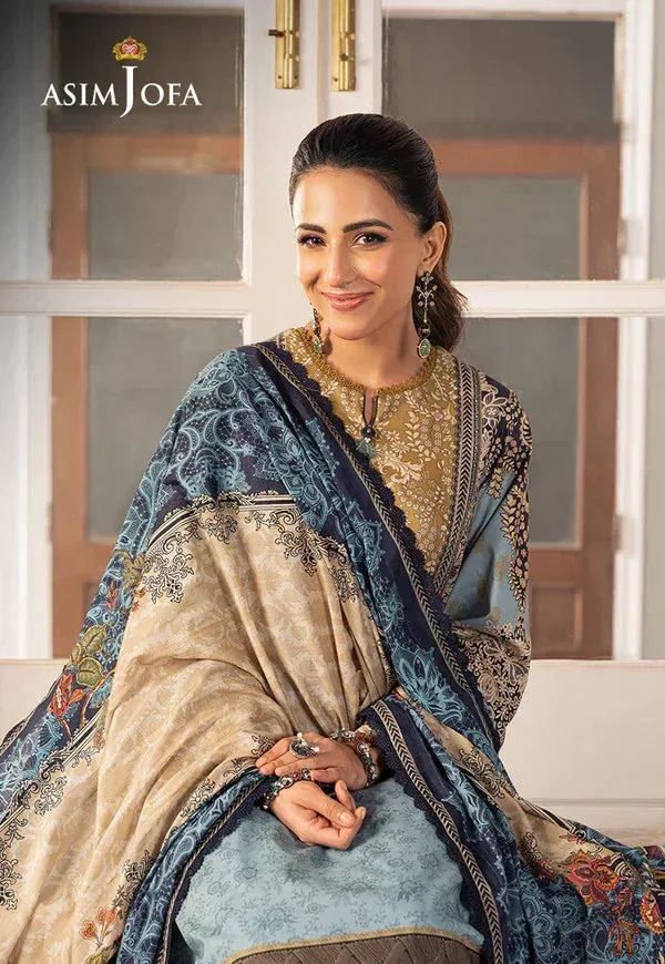 Asim Jofa Aira Summer Prints Blue Cambric – view 3 – Poshaq