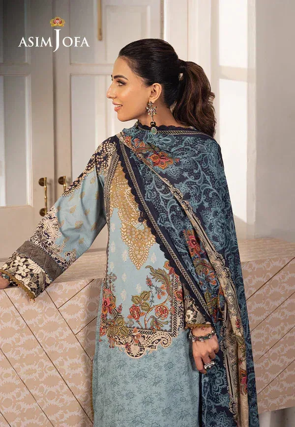 Asim Jofa Aira Summer Prints Blue Cambric – view 4 – Poshaq