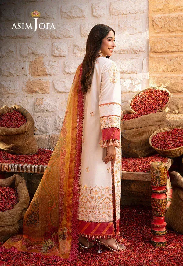 Asim Jofa Aira Summer Prints White Jacquard – view 3 – Poshaq