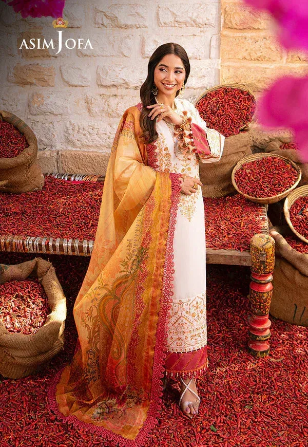 Asim Jofa Aira Summer Prints White Jacquard – view 4 – Poshaq