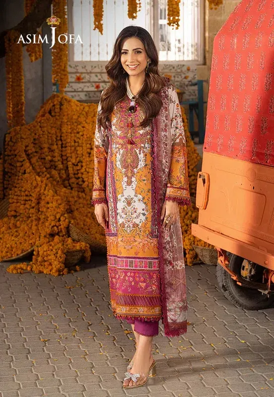 Asim Jofa Aira Summer Prints Silver Jacquard – view 1 – Poshaq