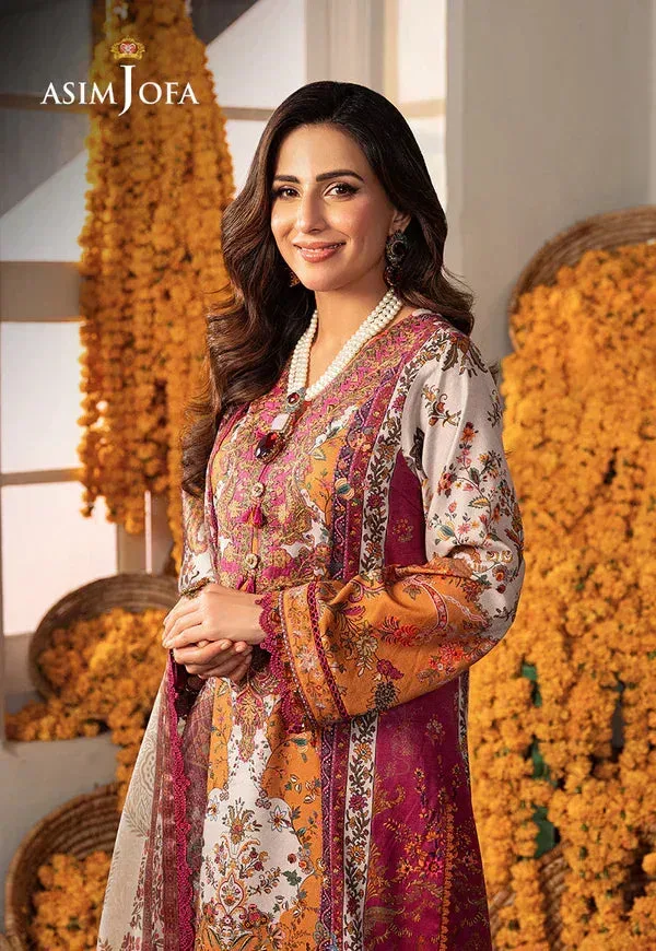 Asim Jofa Aira Summer Prints Silver Jacquard – view 3 – Poshaq