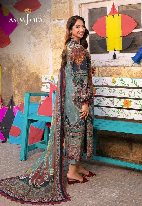 Asim Jofa Aira Summer Prints Green Jacquard – view 2 – Poshaq