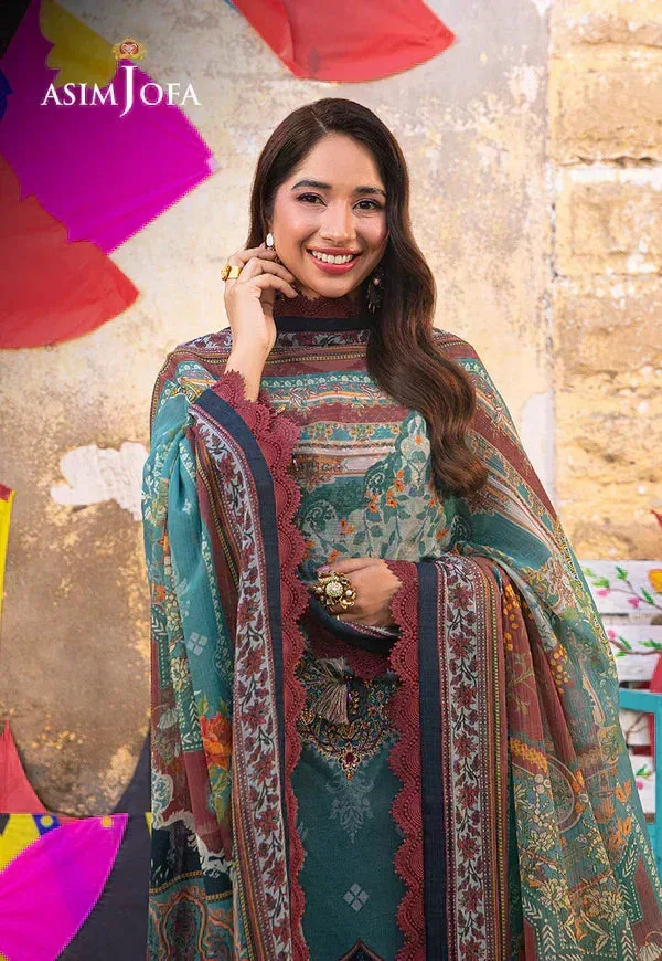 Asim Jofa Aira Summer Prints Green Jacquard – view 3 – Poshaq