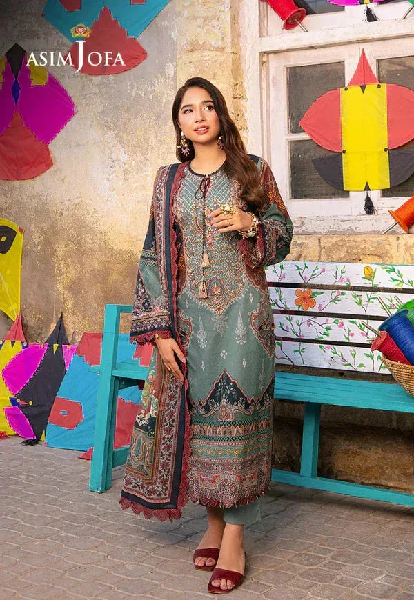 Asim Jofa Aira Summer Prints Green Jacquard – view 4 – Poshaq