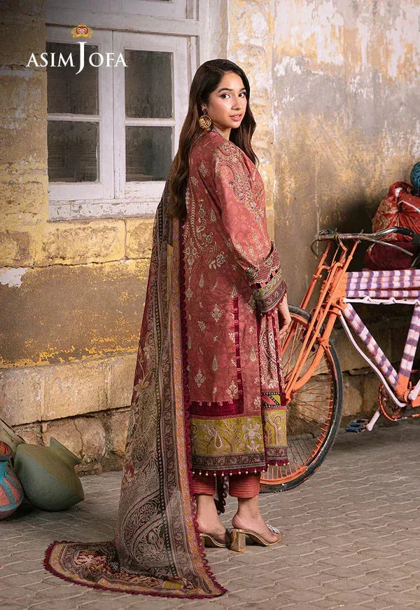 Asim Jofa Aira Summer Prints Pink Organza – view 3 – Poshaq