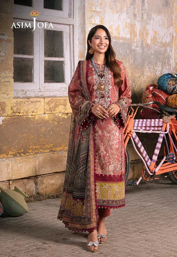 Asim Jofa Aira Summer Prints Pink Organza – view 4 – Poshaq