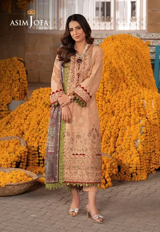 Asim Jofa Aira Summer Prints Pink Jacquard – view 1 – Poshaq