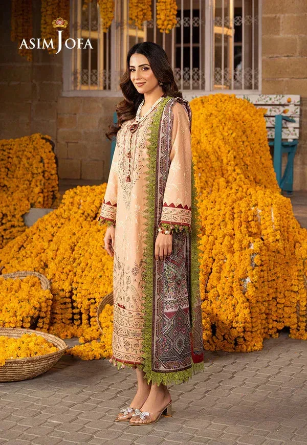 Asim Jofa Aira Summer Prints Pink Jacquard – view 3 – Poshaq
