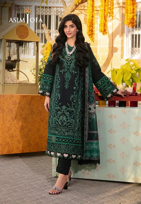 Asim Jofa Aira Summer Prints Black Jacquard – view 1 – Poshaq