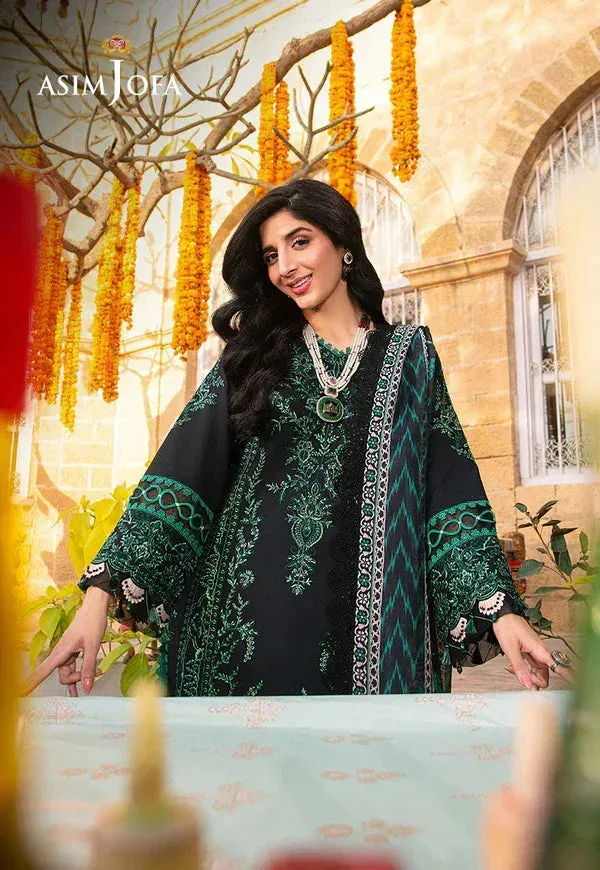 Asim Jofa Aira Summer Prints Black Jacquard – view 3 – Poshaq