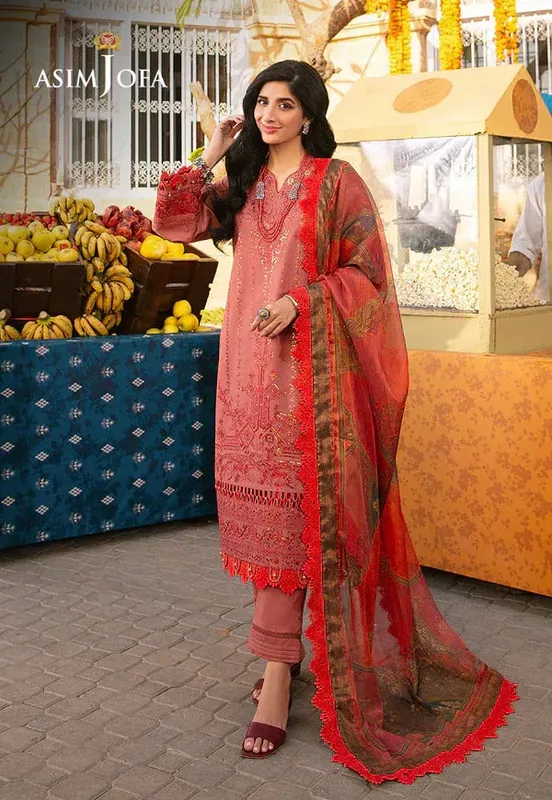 Asim Jofa Aira Summer Prints Pink Cambric – view 1 – Poshaq