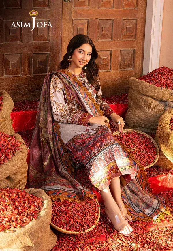 Asim Jofa Aira Summer Prints Silver Organza – view 2 – Poshaq