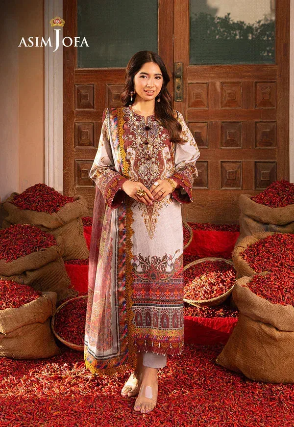 Asim Jofa Aira Summer Prints Silver Organza – view 4 – Poshaq