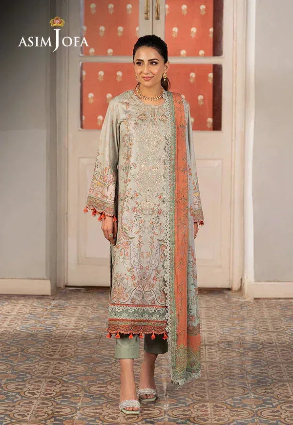 Asim Jofa Aira Summer Prints Green Jacquard – view 1 – Poshaq