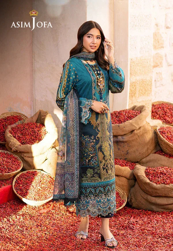 Asim Jofa Aira Summer Prints Blue Organza – view 1 – Poshaq