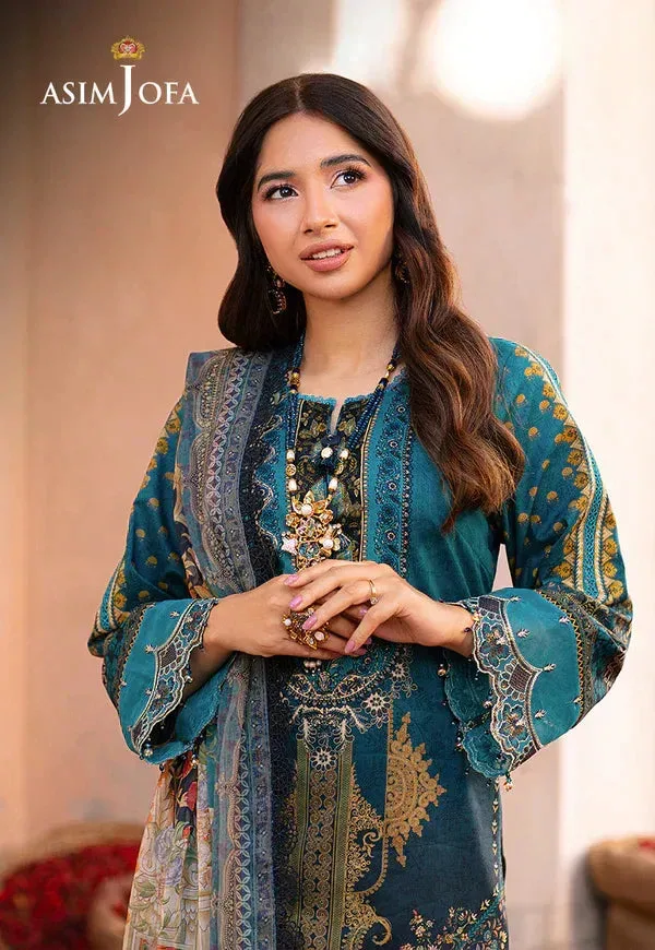 Asim Jofa Aira Summer Prints Blue Organza – view 3 – Poshaq