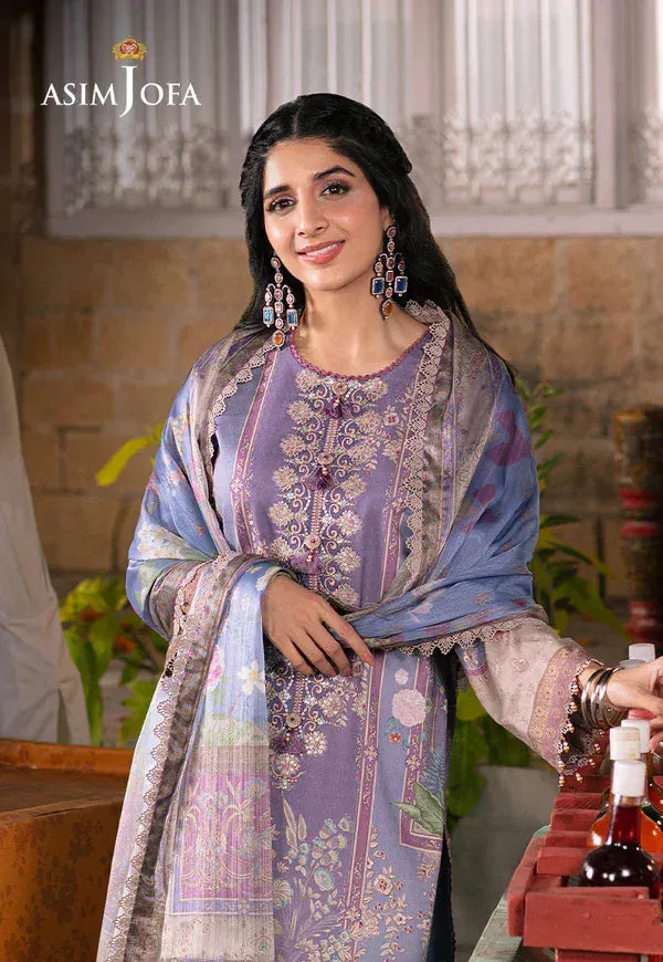Asim Jofa Aira Summer Prints Purple Organza – view 2 – Poshaq