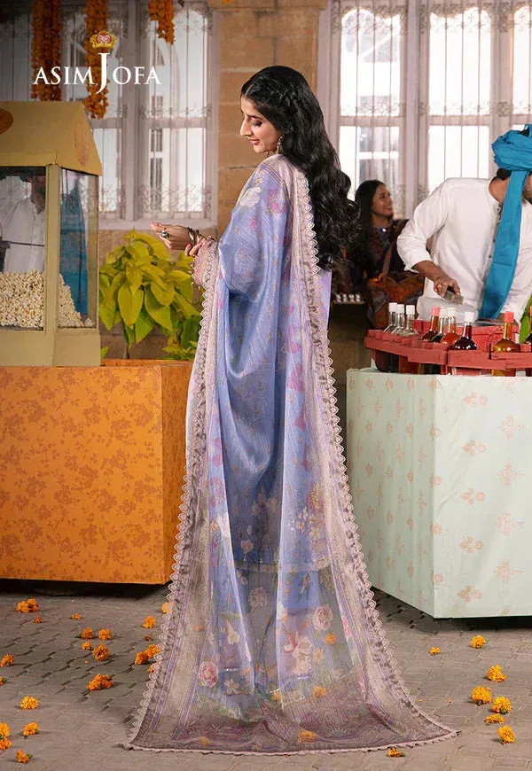 Asim Jofa Aira Summer Prints Purple Organza – view 3 – Poshaq