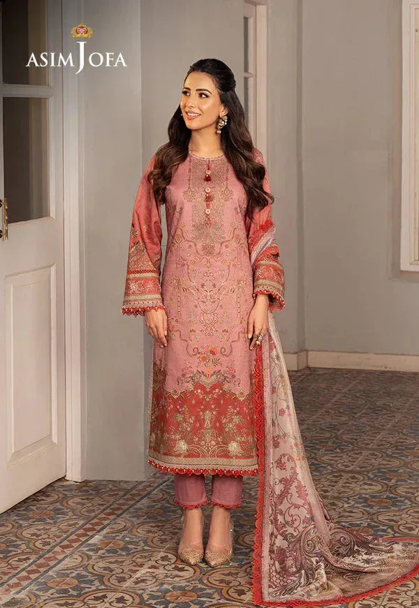 Asim Jofa Aira Summer Prints Pink Jacquard – view 2 – Poshaq