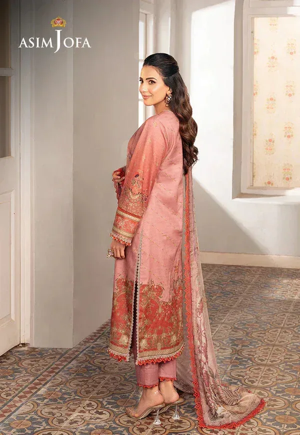 Asim Jofa Aira Summer Prints Pink Jacquard – view 3 – Poshaq