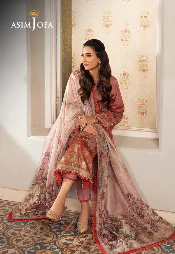 Asim Jofa Aira Summer Prints Pink Jacquard – view 4 – Poshaq