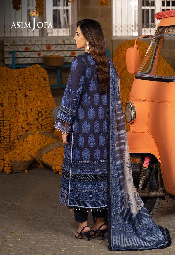 Asim Jofa Aira Summer Prints Blue Jacquard – view 2 – Poshaq