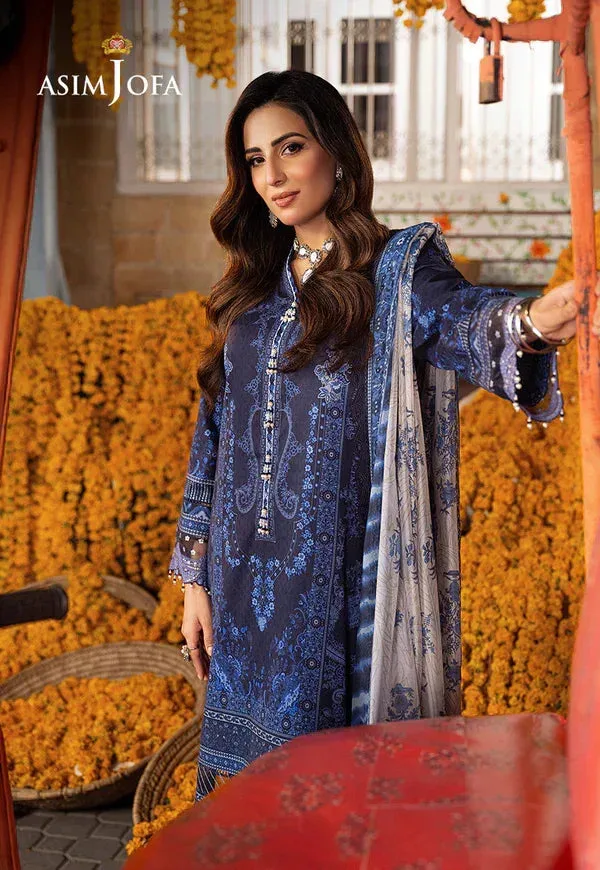 Asim Jofa Aira Summer Prints Blue Jacquard – view 4 – Poshaq