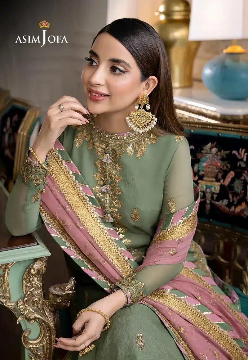 Asim Jofa Jhilmil Luxury Formals 23 Green Organza – view 2 – Poshaq