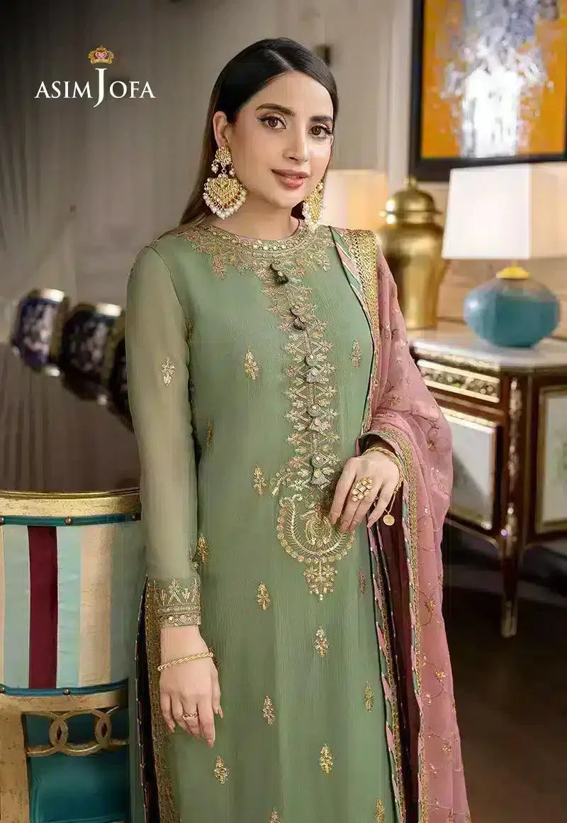 Asim Jofa Jhilmil Luxury Formals 23 Green Organza – view 3 – Poshaq