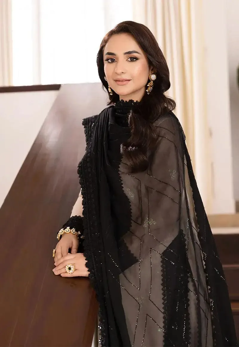 Asim Jofa Maahru Noorie and Meerub Black Chiffon – view 5 – Poshaq
