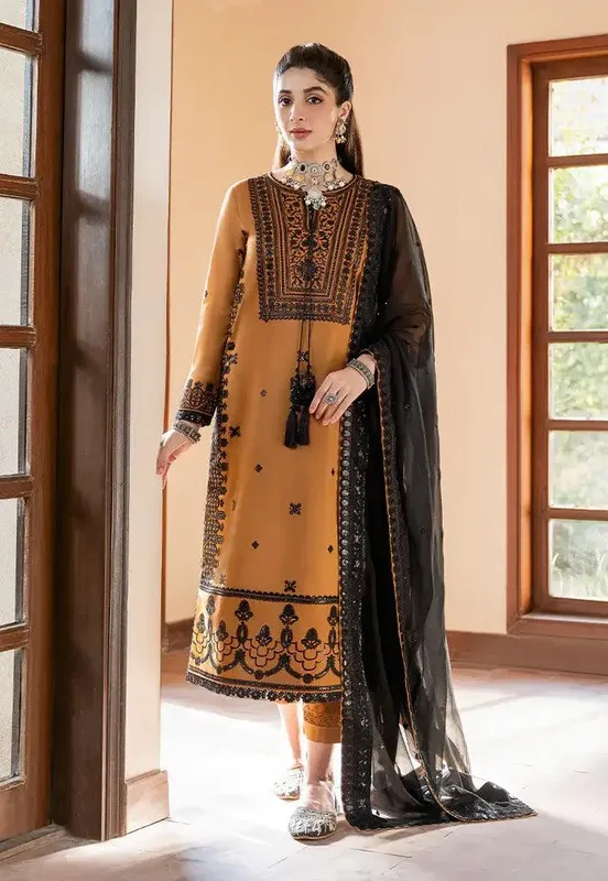Asim Jofa Eid Festive 2023 Gold Chiffon – view 1 – Poshaq