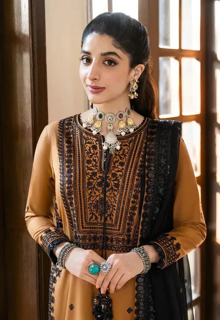 Asim Jofa Eid Festive 2023 Gold Chiffon – view 3 – Poshaq